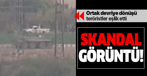 Devriye görevinden dönen Rus askerlerine YPG/PKK’lı teröristler araçlarla eşlik etti