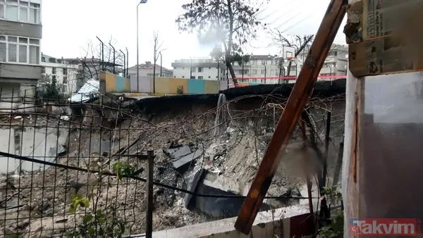 İstanbul'da faciadan dönüldü! Avcılar Denizköşkler İlkokulu'nun bahçe duvarı çöktü - 1