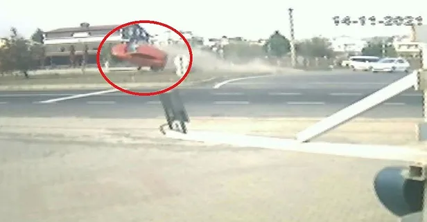Tekirdağ’da feci kaza kamerada! Arkasına bile bakmadan kaçtı