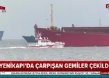 Yenikapı açıklarında iki gemi çarpıştı!