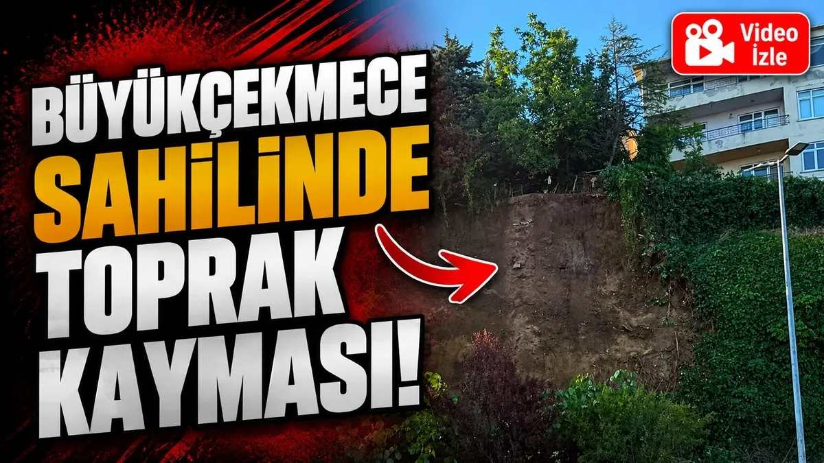Büyükçekmece sahilinde toprak kayması!