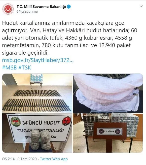 milli-savunma-bakanligi-van-hatay-ve-hakkari-sinirinda-silah-ile-uyusturucu-ele-gecirildigini-duyurdu-1594208746605.jpg Mİlli Savunma Bakanlığı, Van, Hatay ve Hakkari sınırında silah ile uyuşturucu ele geçirildiğini duyurdu-1