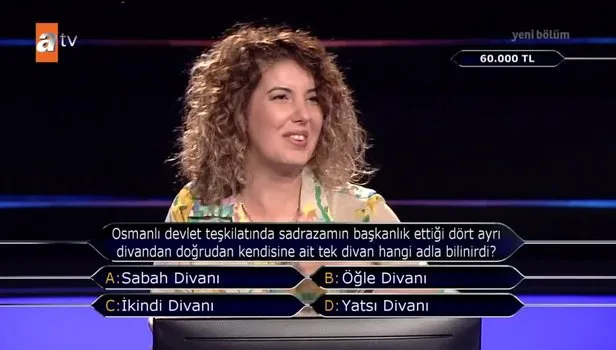Kim Milyoner Olmak İster'de 60 bin TL'lik dikkat çeken Osmanlı Devleti sorusu
