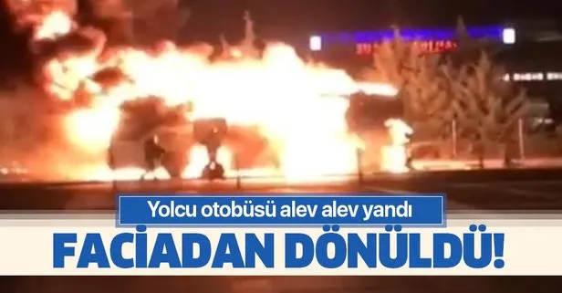 İzmir’de yolcu otobüsünde yangın çıktı!