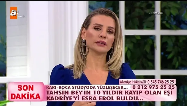 Esra Erol'da 10 Ekim bölümünde Tahsin Bey'in 10 yıllık kayıp eşi bulundu!