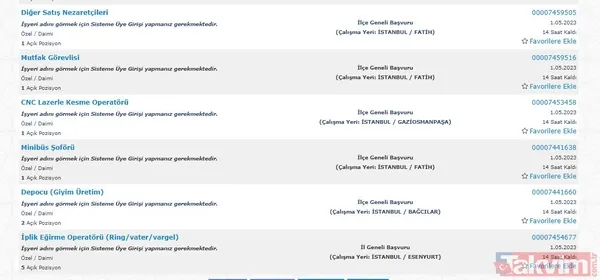 Büro Memuru (Genel) - 1278 Kasiyer - 1272