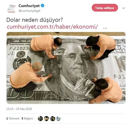 Cumhuriyet doların düşmesini hazmedemedi!