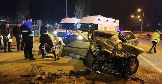 Konya’nın Seydişehir ilçesinde feci kaza! İki otomobil çarpıştı: 7 yaralı