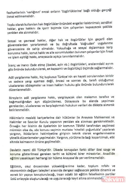 CHP, HDP, İYİ Parti, ve Saadet Partisi'nin Anayasa taslağının tamamına ulaşıldı