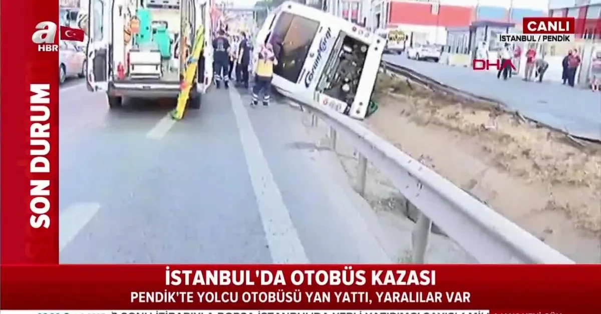 Son Dakika Istanbul Pendik Te Feci Kaza Yolcu Otobusu Yan Yatti Cok Sayida Yarali Var Takvim