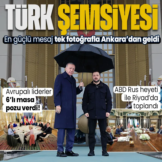 Zelenskiye Türk şemsiyesi! Avrupa ve ABD Ukraynadan temsilci olmadan toplandı Başkan Erdoğan Külliyede ağırladı