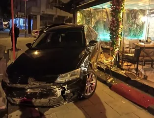 Bir anlık dalgınlık! Otomobil kafeye girdi