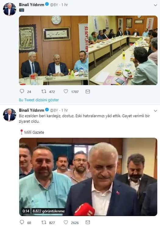 Cumhur İttifakı'nın İstanbul adayı Binali Yıldırım'dan Milli Gazete'ye ziyaret: Eski hatıralarımızı yâd ettik-2