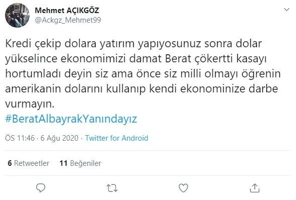 Bir kez daha hedef aldılar... #BeratAlbayrakınYanındayız etiketi Twitter’da birinci sıraya yükseldi!