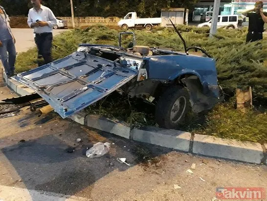 Samsun’da korkunç kaza! Araç ikiye bölündü