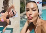 Hatice Şendil renkli mayosuyla sere serpe uzanıp paylaştı!