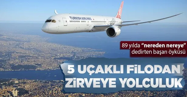 Milli gururumuz Türk Hava Yolları 89’uncu yılını kutluyor! 5 uçaklık filodan dünyanın en çok noktaya uçan havayolu şirketine...