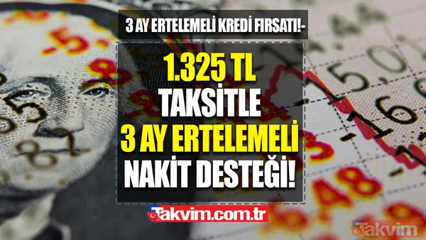 Nakit ihtiyacı olanlar dikkat! 1.325 TL taksitle 30,40,50 bin TL destek kampanyası! Ziraat Bankası, QNB Finansbank Ve ING Bank, 3 AY ERTELEMELİ kredi fırsatı! - 1