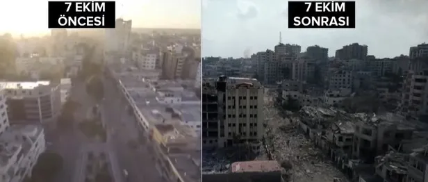 İşgalci devlet 10 gündür katliam yapıyor! Gazze'deki soykırımın boyutu havadan görüntülendi-5
