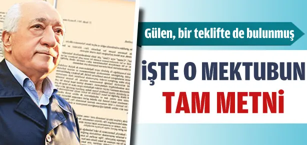 İşte o mektubun tam metni