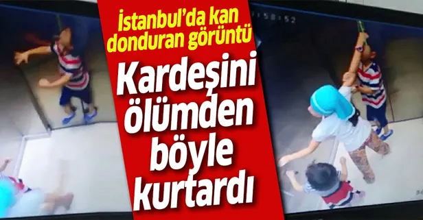 İstanbul'da dehşet anları! Kardeşini ölümden son anda kurtardı