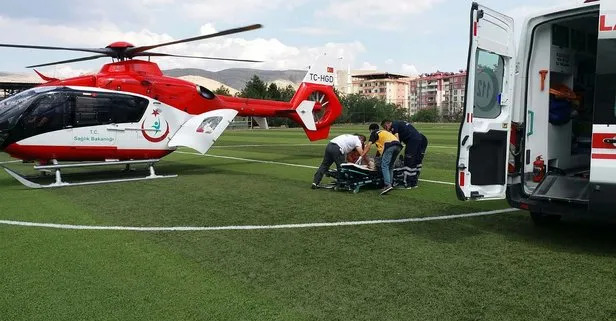 Kalp krizi geçiren vatandaşı ambulans helikopter kurtardı