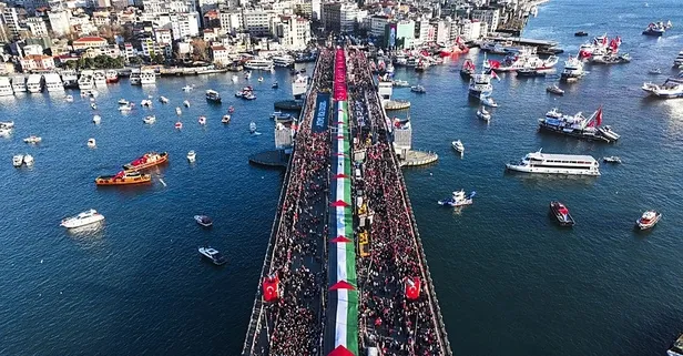 İstanbul'da 520 bin mücahit Galata'da Gazze için bir araya geldi: İsrail bedelini ödeyecek