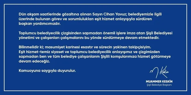 Şişli Belediye Başkanı CHP'li Muammer Keskin PKK operasyonunda gözaltına alınan yardımcısına sahip çıktı-3