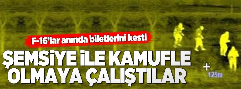 Şemsiyeli kamufle ile kaçmaya çalıştılar