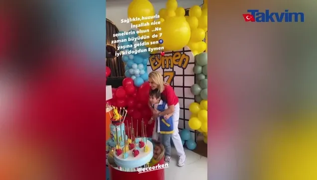 Ece Erken oğlu Eymen'in yeni yaşını kutladı