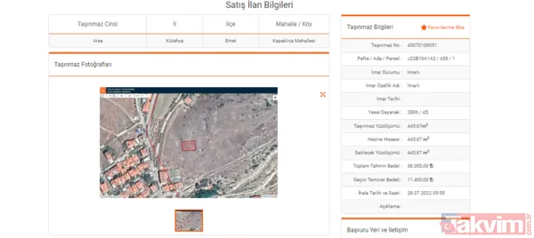 Gören şaştı kaldı! Milli Emlak'tan 20-100 bin TL arası satılık İMARLI arsalar! 500-600-700 m2 sudan ucuz hazine arazisi fiyatları! Ankara, Kütahya, Uşak... - 6