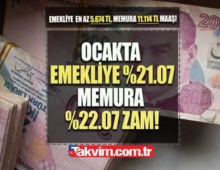 Ocakta emekliye %21.07, memura %22.07 ZAM!