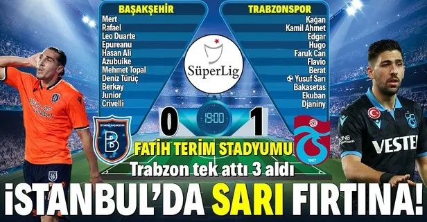 İstanbul’da ’Sarı’ fırtına! Trabzonspor deplasmanda Başakşehir’i mağlup etti Başakşehir 0 - 1 Trabzonspor MAÇ SONU ÖZET