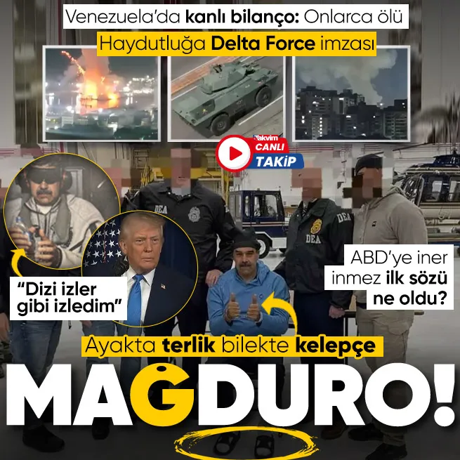 ABD Maduro ve eşini kaçırdı! Trump’tan peş peşe açıklamalar | Askeri üste terlik ve kelepçeyle poz verdi: İlk sözleri ne oldu?