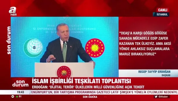 Başkan Recep Tayyip Erdoğan'dan İslam İşbirliği Teşkilatı Toplantısı'nda önemli açıklamalar