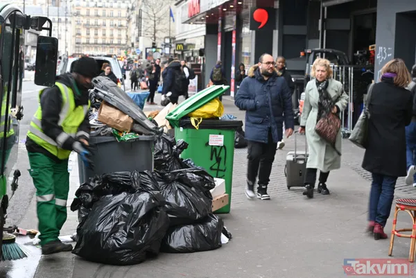Emeklilik reformuna karşı isyan Fransa'nın sokaklarını çöplüğe çevirdi! Macron'a giyotin tehdidi: Kafasını keseriz - 42