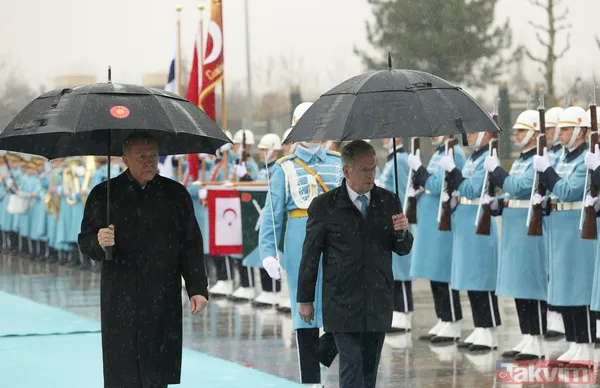 Başkan Erdoğan, Finlandiya Cumhurbaşkanı Niinistö'yü karşıladı! Dikkat çeken kareler... - 15