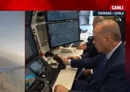Canlı yayında tarihi an! Bayraktar Akıncı TİHA havalandı Başkan Erdoğan kontrol odasına girdi
