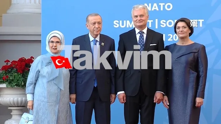 Başkan Erdoğan ve eşi Emine Erdoğan Vilnius’ta resmi akşam yemeğine katıldı!