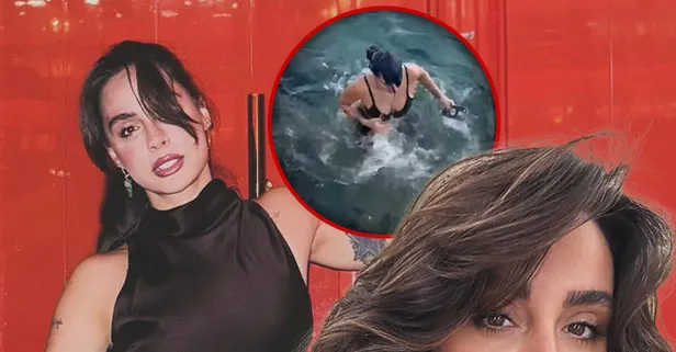 Sahilde aksilik! Yasemin Yürük’ün denizden telefon kurtarma çabası viral oldu