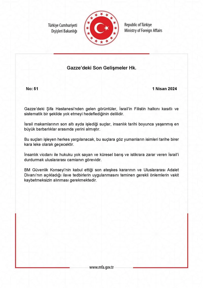 Türkiye'den katil İsrail'e Gazze tepkisi: "Göz yumanların isimleri tarihe birer kara leke olarak geçecektir"-2