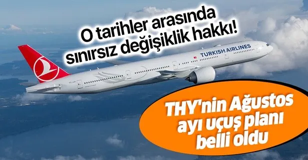 Son Dakika Thy Nin Agustos Ayi Ucus Plani Belli Oldu Takvim