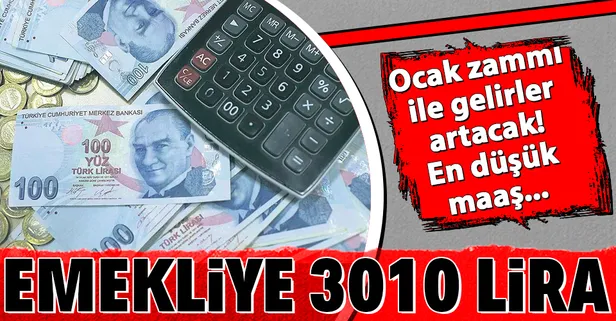 Emekliye 3010 TL! Ocak zammı ile gelirler artacak: En düşük emekli ve memur maaşı...
