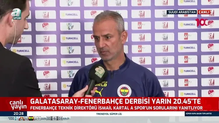 Fenerbahçe'de İsmail Kartal A Spor'a konuştu! "Yılı kupayla kapatmak istiyoruz!"