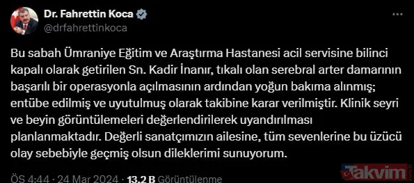 Yeşilçam yıldızı Kadir İnanır entübe edilmişti! Başhekimden sonra Jülide Kural'dan açıklama geldi! "Beni tanıdı, elimi tuttu" - 18