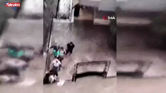 Ankara'da selde can pazarı kamerada!