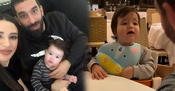 Arda Turan'ın oğlu Hamza Arda'nın pizza yediği anlar görenleri gülümsetti