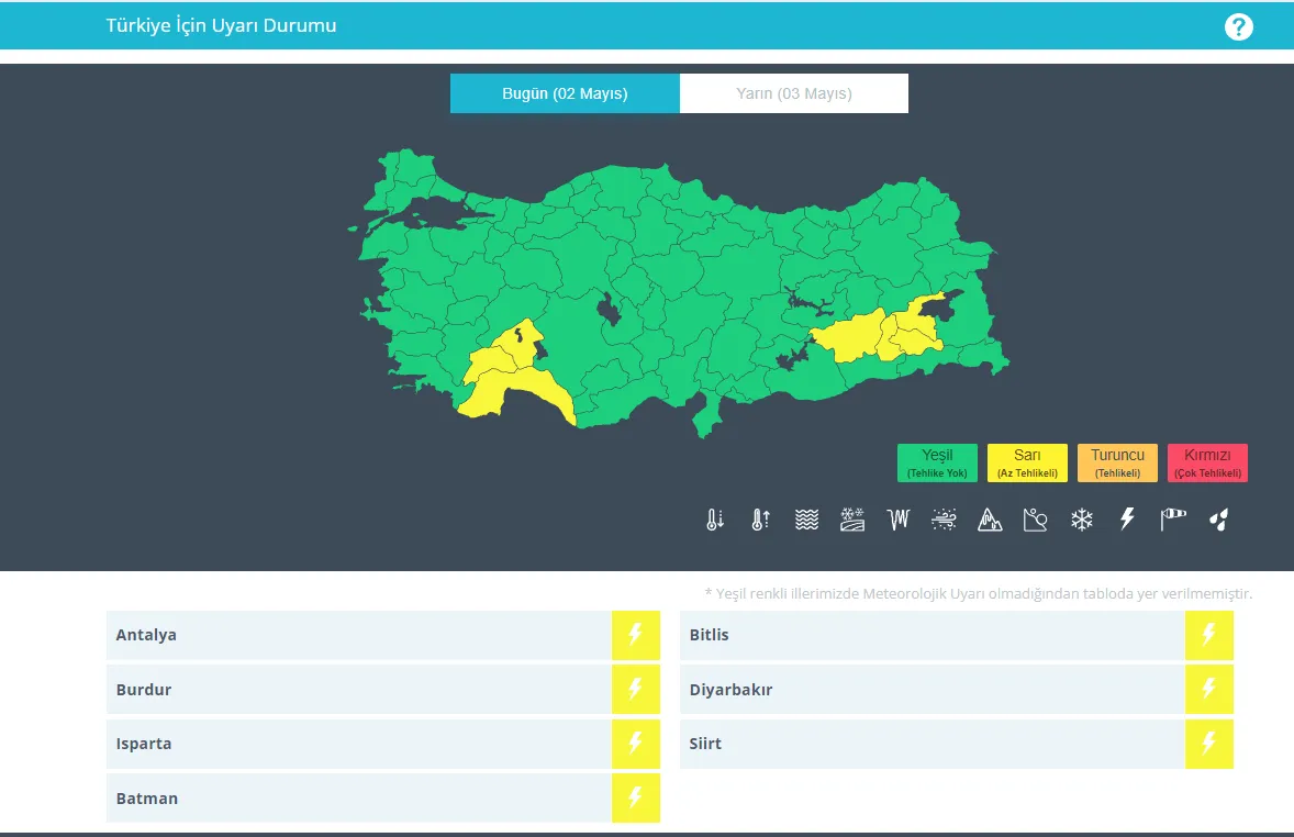 7-ile-sari-kod-gok-gurultulu-saganak-geliyor-mgm-2-3-mayis-hava-durumu-1777716360377.png 7 ile sarı kod: Gök gürültülü sağanak geliyor! MGM 2-3 Mayıs hava durumu-11