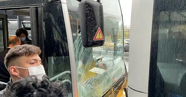 Son dakika: Haramidere durağında iki metrobüs çarpıştı