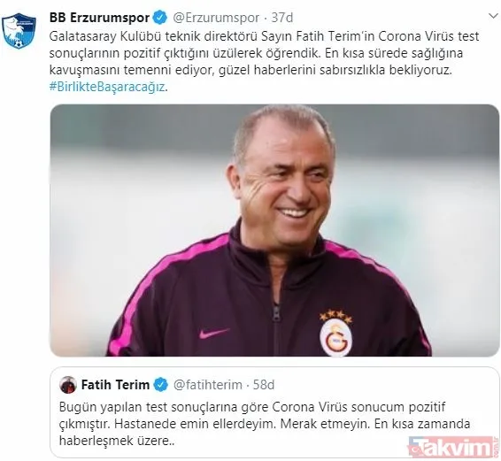 Corona virüse yakalanan Fatih Terim'e destek mesajları: Nefesim daralıyor - 30